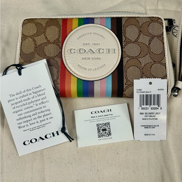 Coach Special Edition Dempsey Rainbow Carryall Bag and Wristlet. - Picture 8 of 16